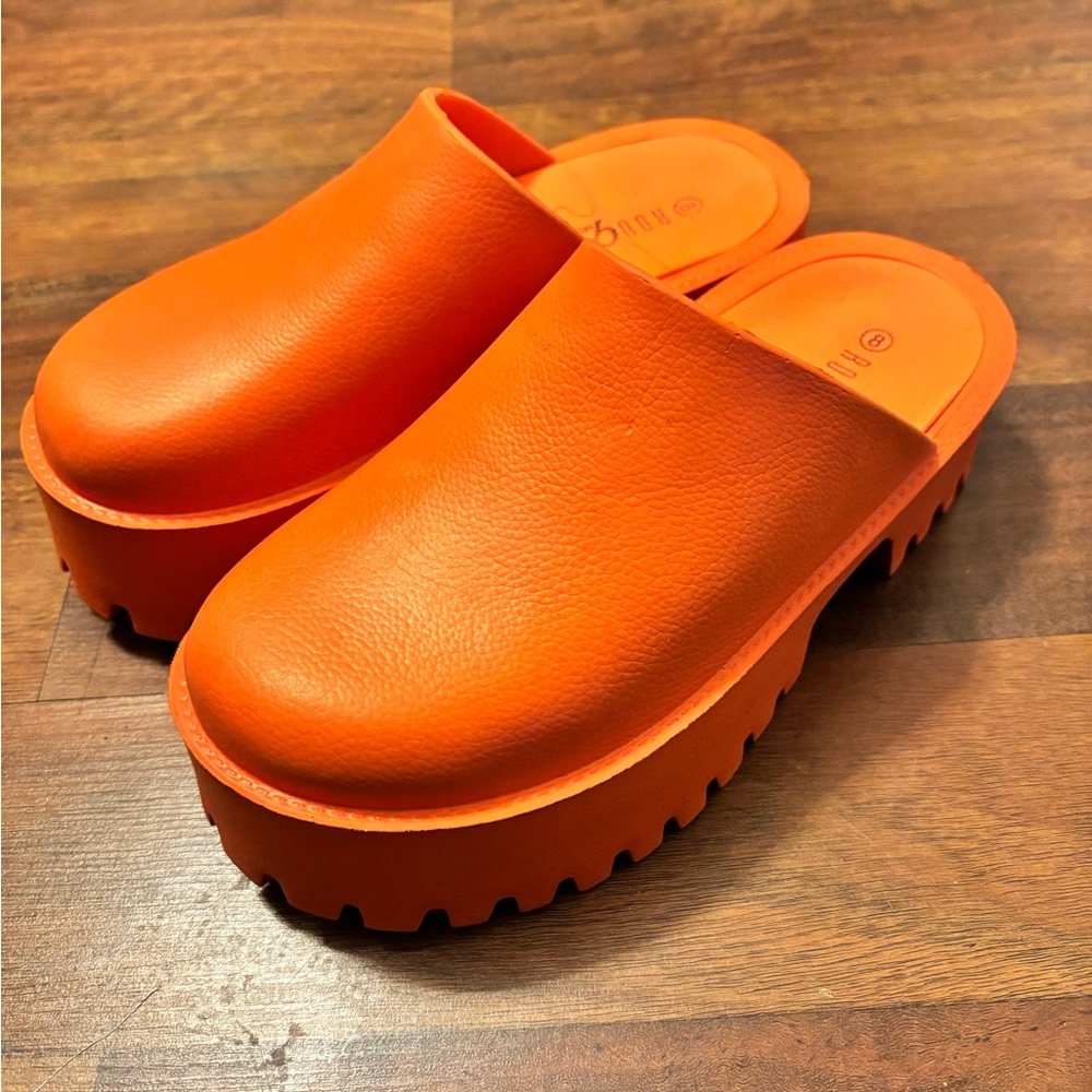 Rogue Orange Platform Loafers